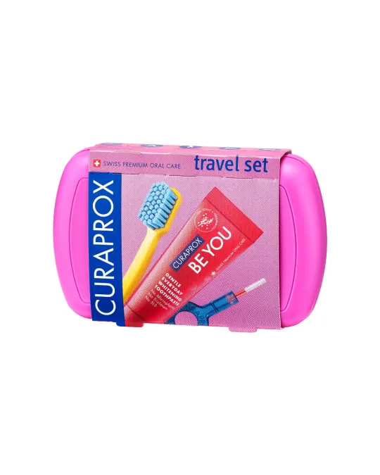 Pink Travel Toothbrush Set